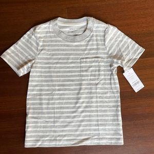 NWT Carter’s gray and white stripe pocket tee 3T